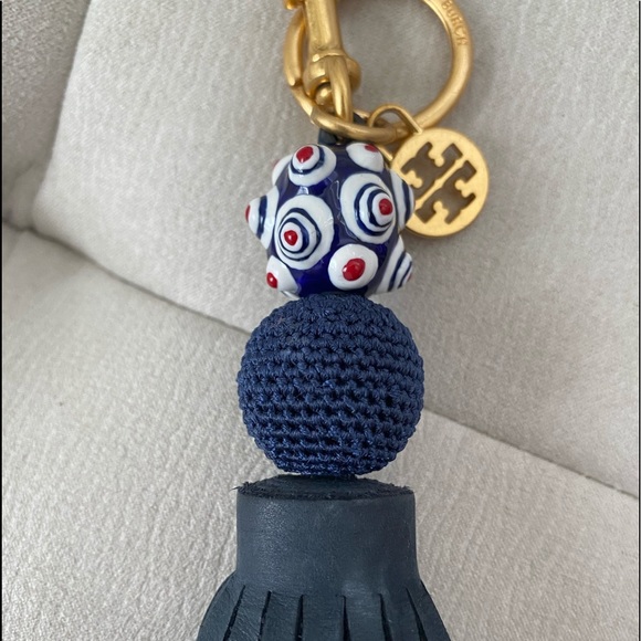 Tory Burch Accessories - Tory Burch Orb Leather Tassel Keychain